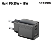 엑티몬 가정용 GaN PD25W C타입 2포트 충전기(케이블미포함)(MON-PD25W-CC-T7)