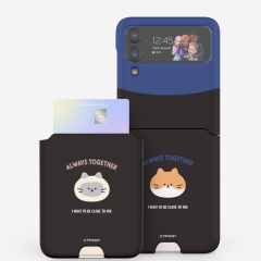 [TryCozy] 야옹이 투게더 갤럭시Z플립시리즈 카드 3D곡면하드케이스