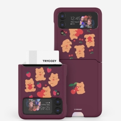 [TryCozy] 러브베어과일 갤럭시Z플립시리즈 카드 3D곡면하드케이스
