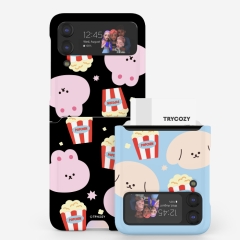 [TryCozy] 팝콘패턴 갤럭시Z플립시리즈 카드 3D곡면하드케이스
