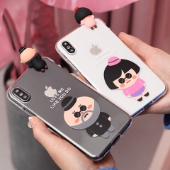[TryCozy] 아저씨와소녀 어부바 피규어 투명젤리 케이스