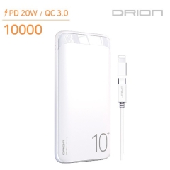 드리온 PD20W QC3.0 고속충전 보조배터리(10,000mAh)(C타입+8핀젠더)(DR-PD20W-K10000)