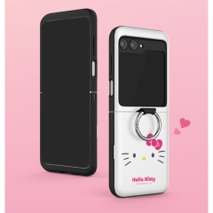 [Sanrio]산리오 페이스 갤럭시Z플립시리즈 고리형 카드도어범퍼케이스