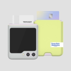 [TryCozy] 투톤 라벨 컬러팝 갤럭시Z플립시리즈 카드 3D곡면하드케이스