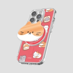 [TryCozy] 야옹이 패턴 클리어 렌즈가드 맥세이프 케이스+투명 맥세이프 톡