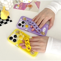 [TryCozy] 스마일데이지 패턴 체인 3D곡면 하드케이스
