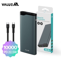 밸류엠 고속 메탈 PD 22.5W 보조배터리 10000mAh(C to C 25W 0.2M 케이블포함)
