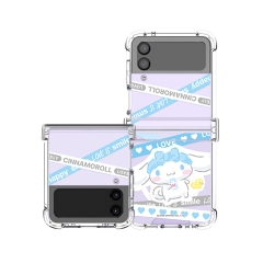 [Sanrio]산리오 캐릭터즈 LOVE 라인 갤럭시Z플립시리즈 힌지보호 맥세이프 투명범퍼케이스