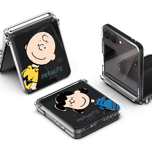 [PEANUTS]스누피 헬로 프렌즈 Z플립시리즈 마그네틱 힌지 클리어 하드케이스