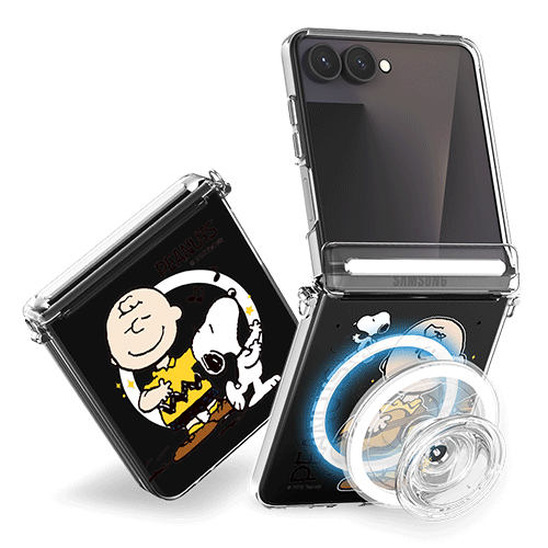[PEANUTS]스누피 씽앤쏭 Z플립시리즈 마그네틱 힌지 맥세이프 클리어 하드케이스