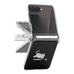 [TryCozy] 냥이의 하루 Z플립시리즈 오토 힌지 클리어 하드케이스