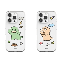 [TryCozy] 삐뚤빼뚤 공룡 클리어 에어쿠션 젤하드케이스