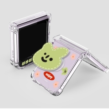 [TryCozy] 엔조이 스티치 패턴 아크릴 스마트톡 갤럭시Z플립시리즈 힌지보호 투명범퍼케이스