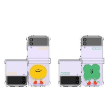 [TryCozy] 말랑말랑 두들 갤럭시Z플립시리즈 힌지보호 투명범퍼케이스+무빙 아크릴 스마트톡