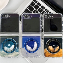 [TryCozy] 미드나잇 갤럭시Z플립시리즈 힌지보호 맥세이프 투명범퍼케이스+반구 투명 맥세이프 톡