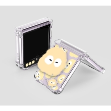 [TryCozy] 몽몽 와글와글 미니미 갤럭시Z플립시리즈 힌지보호 투명범퍼케이스+무빙 아크릴 스마트톡