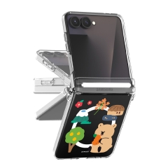 [TryCozy] 쿼카 여행 Z플립시리즈 오토 힌지 마그네틱 클리어 하드케이스(맥세이프 호환)