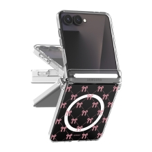 [TryCozy] 코지 리본 패턴 Z플립시리즈 오토 힌지 마그네틱 클리어 하드케이스(맥세이프 호환)