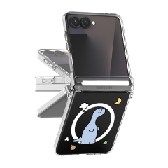 [TryCozy] 삐뚤빼뚤 공룡 Z플립시리즈 오토 힌지 마그네틱 클리어 하드케이스(맥세이프 호환)