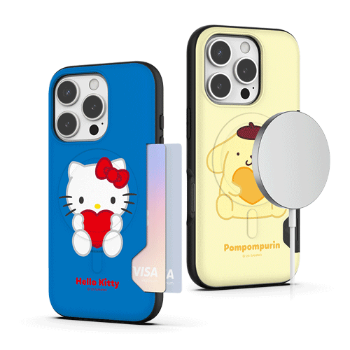 [Sanrio]산리오 캐릭터즈 하트 투카드 마그네틱 범퍼케이스(맥세이프 호환)