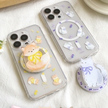 [TryCozy] 러블리 애니멀 클리어 렌즈가드 맥세이프 케이스+투명 맥세이프 톡