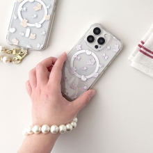 [TryCozy] 큐티 펫 핸드 진주스트랩 클리어 렌즈가드 맥세이프 케이스