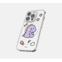 [TryCozy] 삐뚤빼뚤 공룡 클리어 렌즈가드 맥세이프 케이스