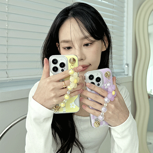 [TryCozy] 플라워하프 체인 카드투명하드케이스