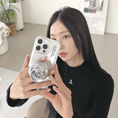 [TryCozy] 레더 타이포 로즈 스마트톡 카드투명하드케이스