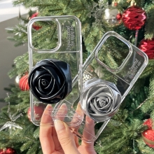 [TryCozy] 레더 타이포 로즈 스마트톡 카드투명하드케이스