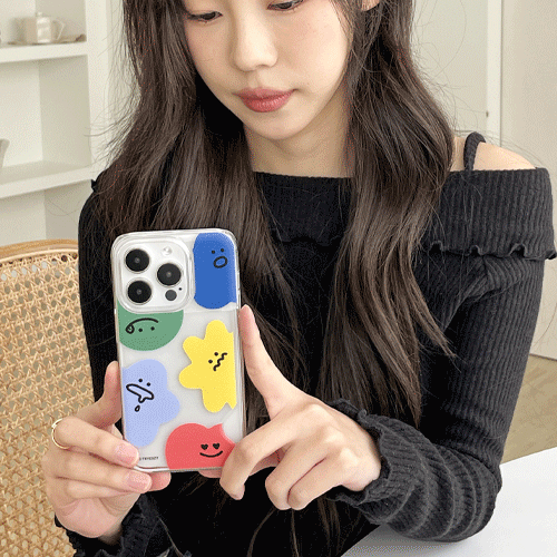 [TryCozy] 와글와글 패턴 카드투명하드케이스