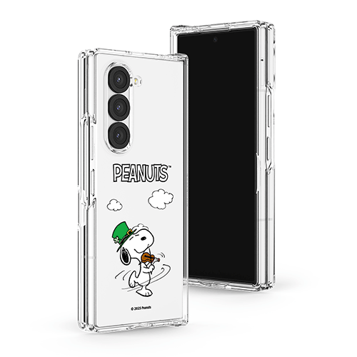 [PEANUTS]빈티지 스누피 하루 갤럭시Z폴드시리즈 힌지보호 투명하드케이스
