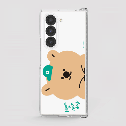 [TryCozy] 쿼카 모자 갤럭시Z폴드시리즈 힌지보호 투명하드케이스