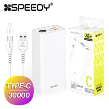 스피디 슬림 핏 PD 20W 고속 보조배터리 30000mAh(CP 0.2M 20W 원형케이블+8P 젠더포함)