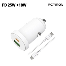 엑티몬 차량용 PD25W C포트+USB포트 퀵3.0( C to C 케이블포함)
