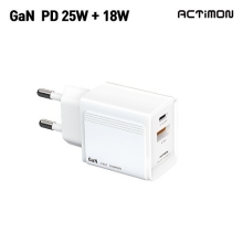 엑티몬 가정용 GaN PD25W+18W 2포트 고속 충전기(케이블미포함)(MON-PD25W-CU-T1)
