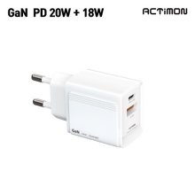 엑티몬 가정용 GaN PD20W+18W 2포트 고속 충전기(케이블미포함)(MON-PD20W-CU-T1)