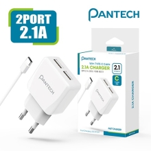 팬텍 2.1A 2포트 USB 가정용충전기(AtoC 케이블포함)