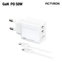 엑티몬 가정용 GAN PD50W 2구 C to C 초고속충전기(A-PD50W-CC-CTC)