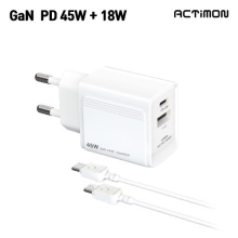 엑티몬 가정용 GAN PD45W 2구 C to C 초고속충전기(A-PD45W-CU-CTC)