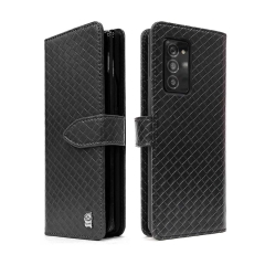 스퀘어 천연소가죽 폴드 다이어리 케이스