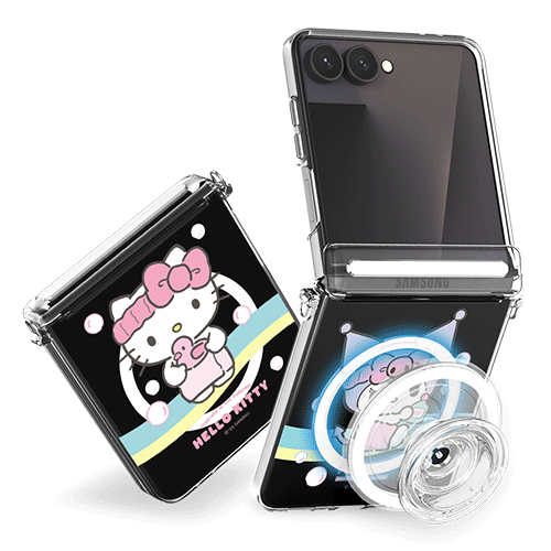 [Sanrio]산리오 캐릭터즈 목욕 Z플립시리즈 오토 힌지 마그네틱 클리어 하드케이스(맥세이프 호환)