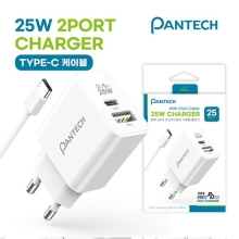 팬텍 PD25W 초고속 2포트(C/USB) 가정용충전기(CtoC 케이블포함)
