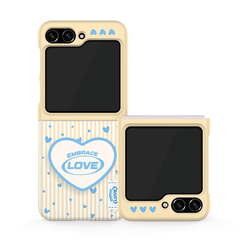 [TryCozy] 스몰 하트 패턴 Z플립시리즈 3D곡면하드 케이스+아크릴 스마트톡