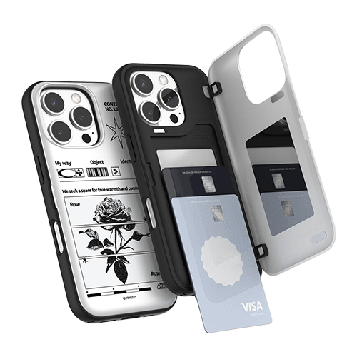 [TryCozy] 블랙 아트웍 카드도어범퍼케이스