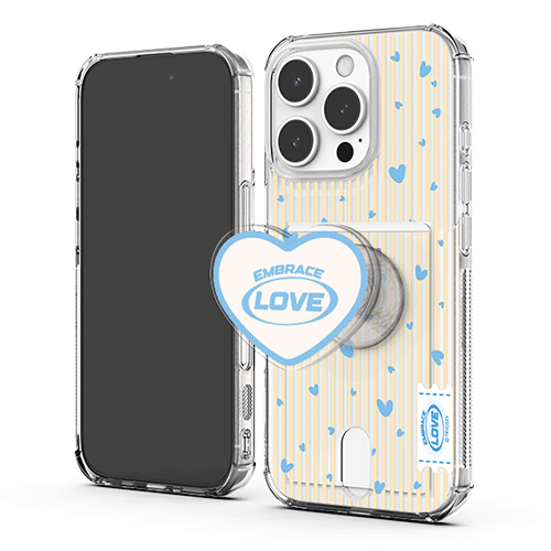 [TryCozy] 스몰 하트 패턴 클리어 에어쿠션 카드젤리케이스+아크릴 스마트톡