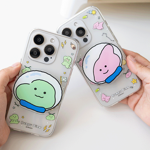 [TryCozy] 삐뚤빼뚤 공룡 우주 투명젤리케이스+아크릴 스마트톡