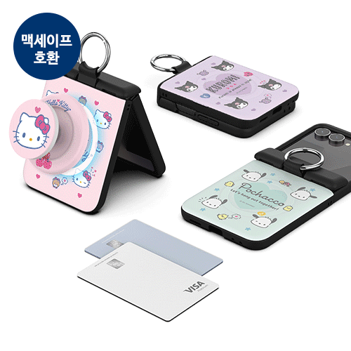 [Sanrio]산리오 캐릭터즈 큐티 Z플립 오토 힌지 마그네틱 카드도어범퍼케이스