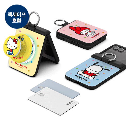 [Sanrio]산리오 캐릭터즈 위크앤드 Z플립 오토 힌지 마그네틱 카드도어범퍼케이스