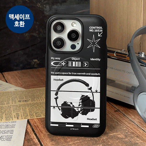 [TryCozy] 블랙 아트웍 마그네틱 카드도어범퍼케이스